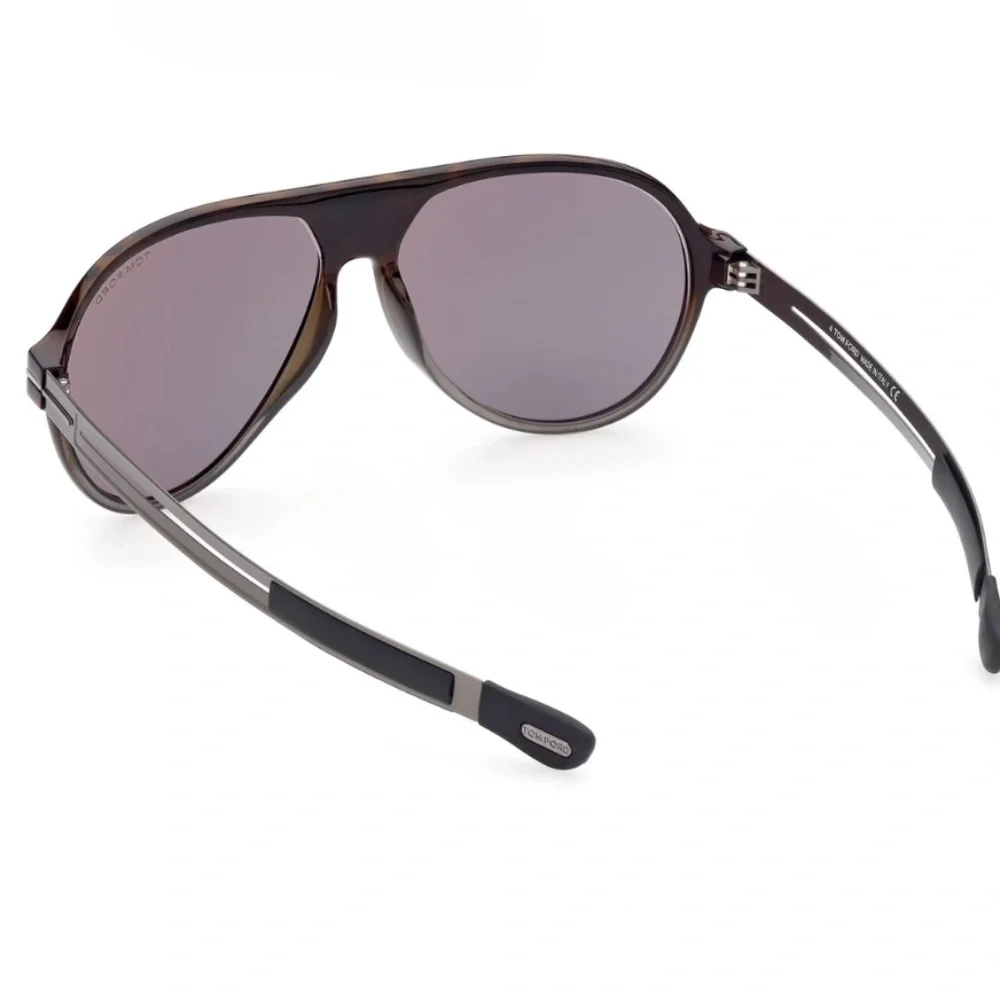 Tom Ford Oscar TF881 56C Tortoise Grey Retro Sunglasses Frame 60-14-140 - Picture 2 of 15